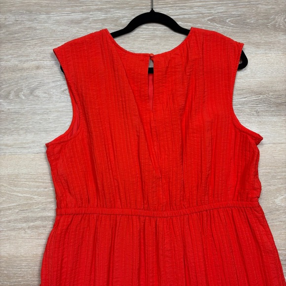 Nine West Sleeveless Gauze Maxi Dress Women's XXL Color Orange/Red - Picture 8 of 8